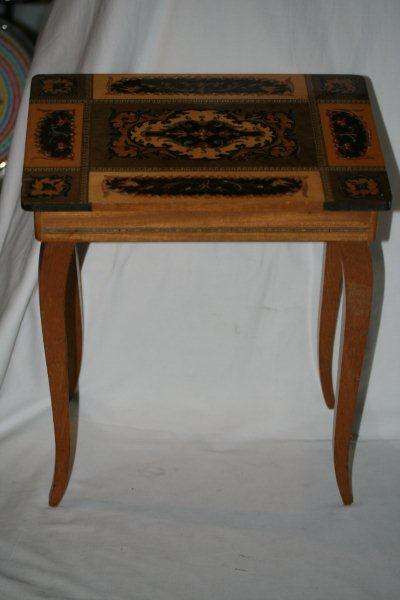 A STUNNING antique musical table for storing jewellery!!!