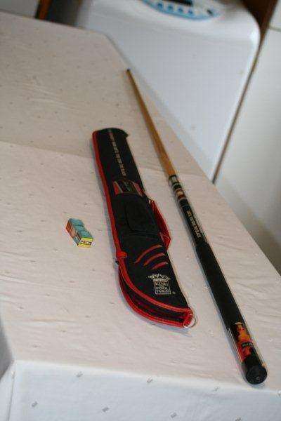An AWESOME Black Label branded pool cue and storage bag!!