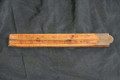 Vintage brass and wood folding ruler!!!