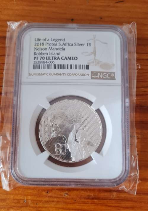 2018 Protea S.Africa Silver 1 Rand - Life of a legend - Nelson Mandela - Robben Island