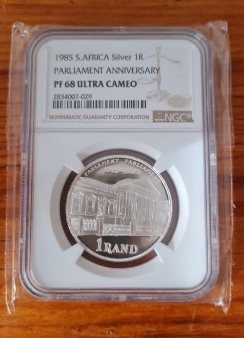 1985 S.Africa Silver 1 Rand - Parliament Anniversary