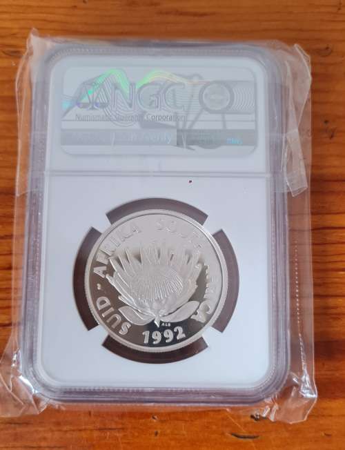 1992 S Africa SIlver 1 Rand - Coinage Centennial