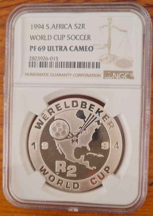 1994 SA Silver 2 Rand - World Cup Soccer - PF69 Ultra Cameo