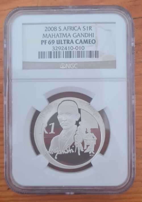 2008 Silver 1 Rand - Mahatma Gandhi