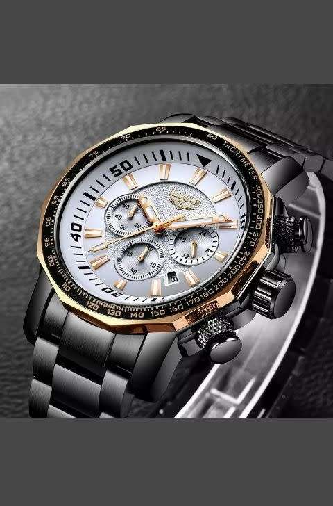 Masculin Mens Wristwatches Big Dial Military LIGE Chronograph Top Brand Luxury