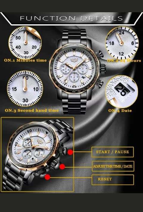 Masculin Mens Wristwatches Big Dial Military LIGE Chronograph Top Brand Luxury