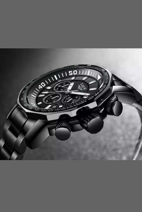 Masculin Mens Wristwatches Big Dial Military LIGE Chronograph Top Brand Luxury