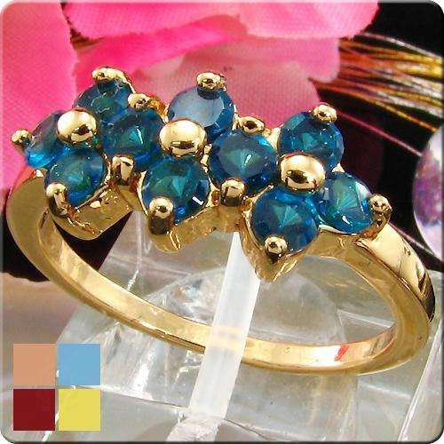 LIGHT PARTY BLING! Royal Blue Sapphire 18KGP Ring - Size 8