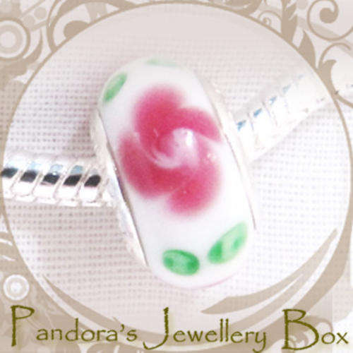 PANDORA STAMPED MURANO Bead Charms with 925 Stering Silver Cores