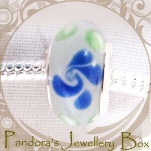 PANDORA STAMPED MURANO Bead Charms with 925 Stering Silver Cores