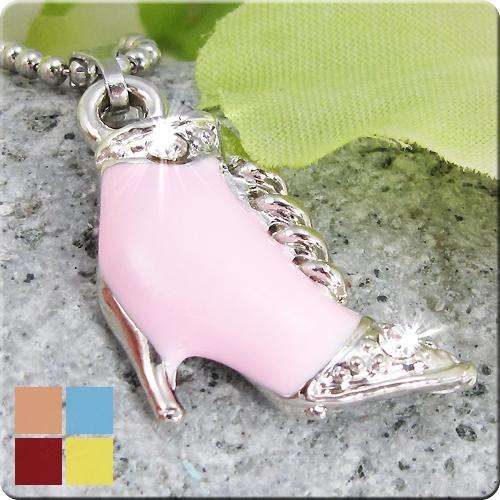 Sexy 2x3mm Austria Crystal Pink High Heel Boot Pendant 18KGP