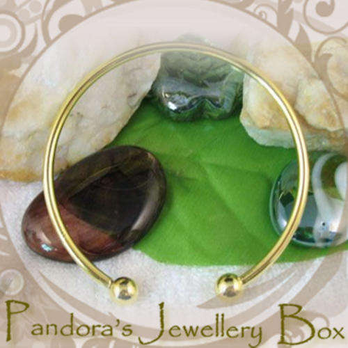 Gold Plated Bangle fits PANDORA Beads - 18cm