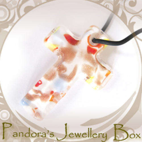 Murano Lampwork Glass Cross Pendant