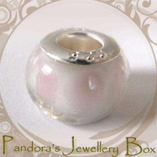 "Pretty in Pink" MURANO Bead Charm with Sterling Silver Core for PANDORA Bracelet