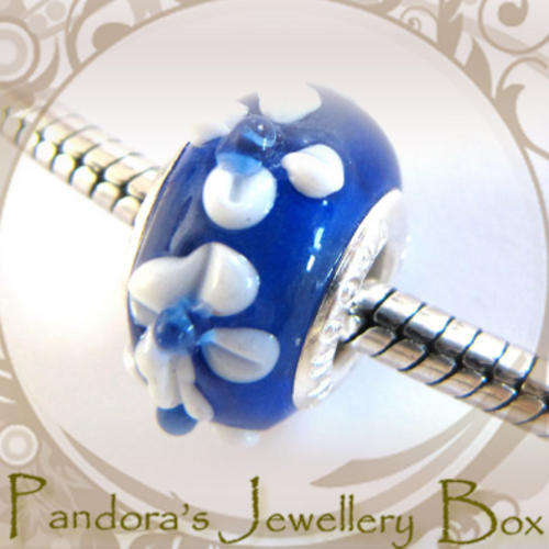 "PANDORA" Stamped MURANO Charm with 925 Core for Pandora Bracelet
