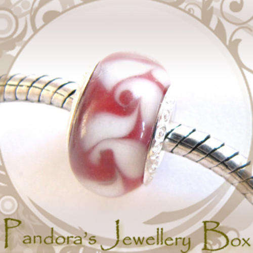 Stamped Murano EURO BEAD CHARM with 925 Stering Silver Core