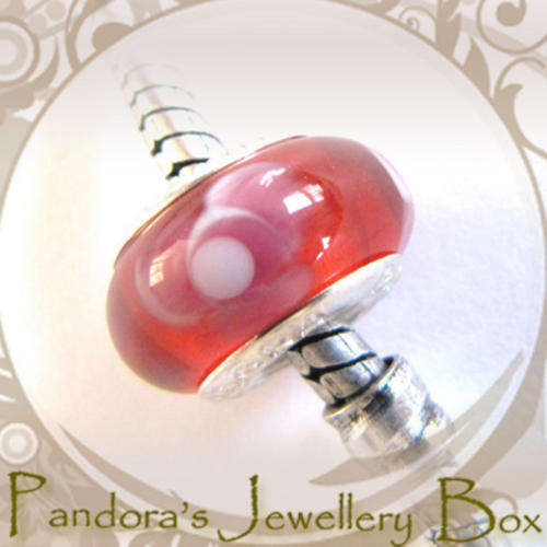 Stamped Murano EURO BEAD CHARM with 925 Stering Silver Core