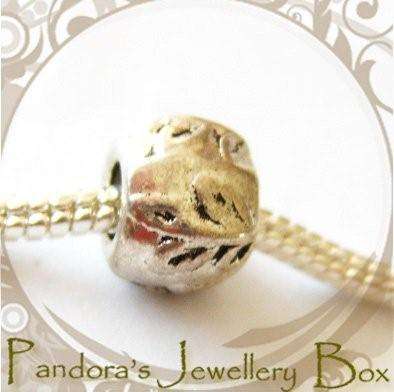 "Leaf Design" Tibetan Silver Decorative Spacer EURO Bead Charm