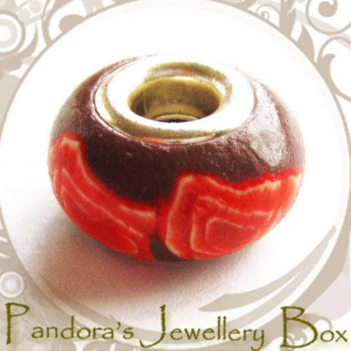 Funky Wooden Painted EURO Bead Charm