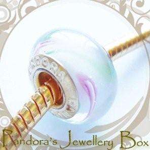 STAMPED Murano Lampwork Glass EURO Charm with Gold Plated Core for EURO Bracelet