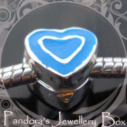 Enamel Heart EURO CLIP ON STOPPER / LOCK Pandora Bacio Troll