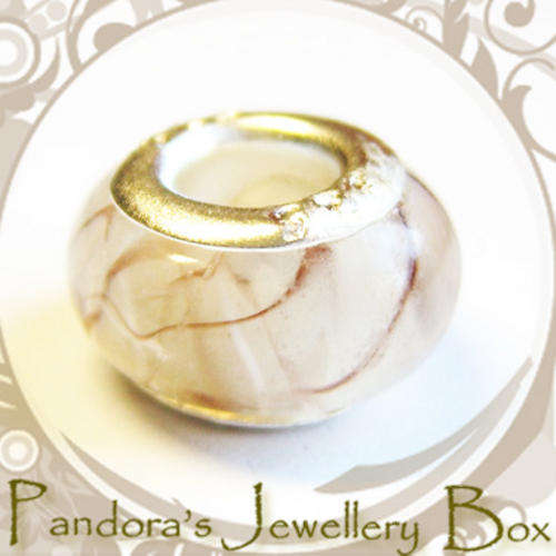 Murano Lampwork Glass EURO Charm with 925 Sterling Silver Core for EURO Bracelet