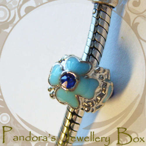 Enamel & Crystal Tibetan Silver EURO Bead Charm