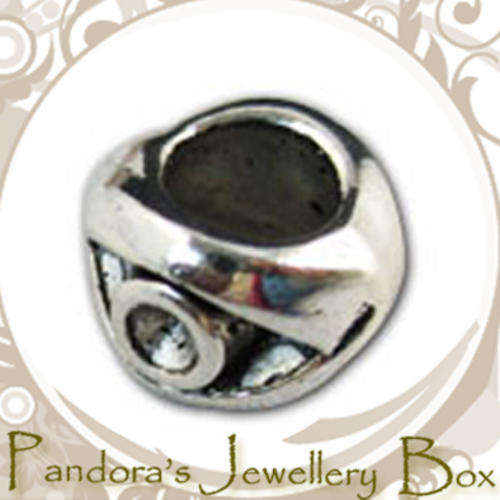 Decorative Barrel Tibetan Silver EURO Bead Charm