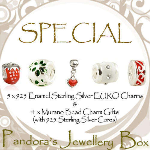 SALE!!! 925 Sterling Silver EURO Bead Charms Mix