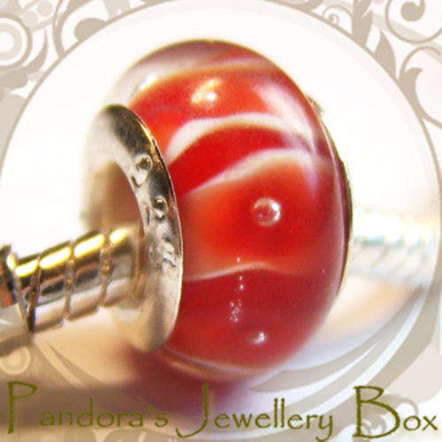 Beautiful Murano Lampwork Glass EURO Charm with 925 Sterling Silver Core for EURO Bracelet