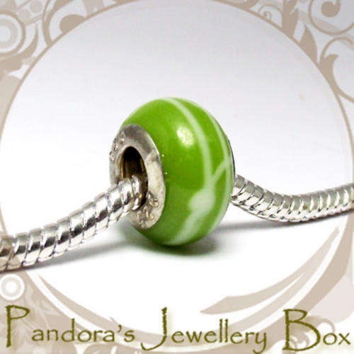 Beautiful Murano Lampwork Glass EURO Charm with 925 Sterling Silver Core for EURO Bracelet