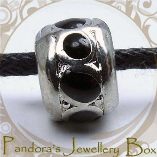 DESIGN YOUR OWN CHARM BRACELET: Enamel Tibetan Silver EURO Bead Charm - 1 Only!!!