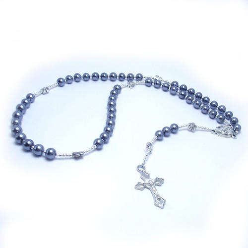 Handmade Christian Holy Rosary - Glass Pearls & Sterling Silver (60cm)