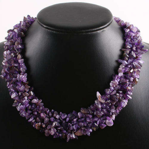 Stunning Amethyst (100% Gemstone) Chip Necklace