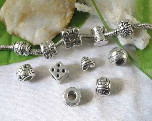 SPECIAL! 10x Tibetan Silver EURO Bead Decorative Spacer Charms