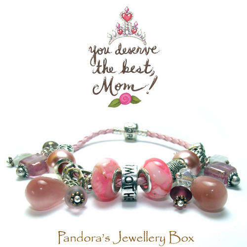 SALE 20% A Unique Gift for MOM - EURO Charm Bracelet with 925 Sterling Silver Cores
