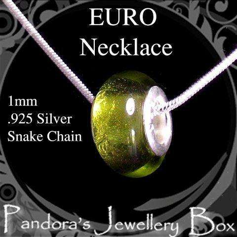 MURANO Bead Charm & 925 Sterling Silver Necklace