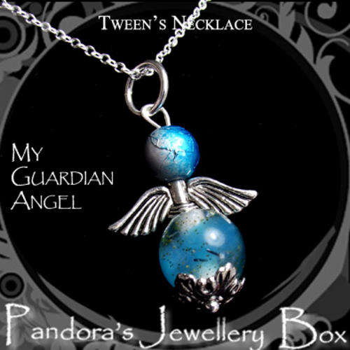 *Pandora's Box Jewellery Designs* Tweens GUARDIAN ANGEL with 925 Sterling Silver EP Chain Necklace