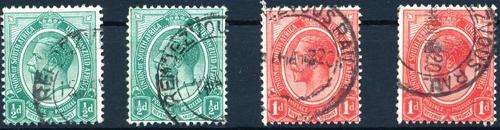 SA UNION - KINGS HEAD (KGV) - 5 UNUSUAL CANCELS - SA RAILWAYS AND HARBOURS - SELDOM OFFERED - View B