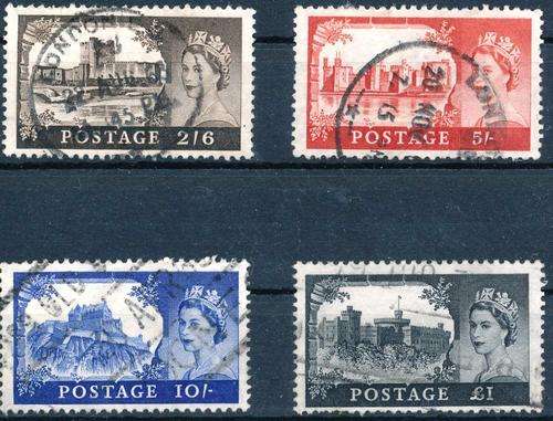 GB - QE2 - HIGH VALUES - 2/6, 5/-, 10/- & ONE POUND - FINE USED - VIEW BELOW