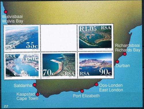 RSA - 1993 - "SA HARBOURS" - FULL MINIATURE MINT SHEET - VIEW BELOW