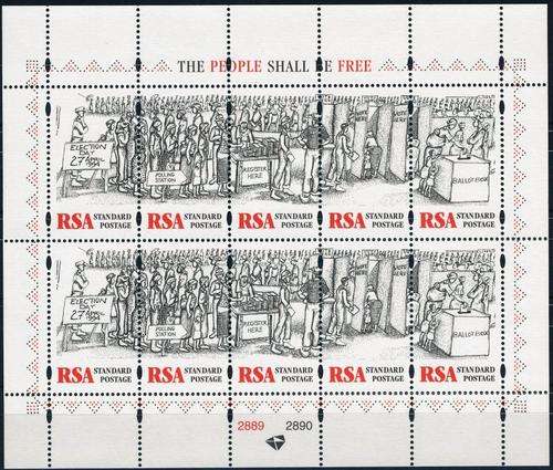 RSA - 1997 - "FREEDOM DAY" - FULL UNMOUNTED MINT SHEET WITH CONTROLS - VIEW BELOW