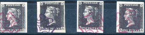 GB - QUEEN VICTORIA - PENNY BLACKS ON CARD - BUT PLEASE READ BELOW