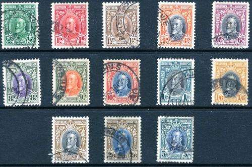 SOUTHERN RHODESIA - "KGV" - A GREAT SET TO 5/- OF CLEAN FINE USED - VIEW BELOW - CV = R 1500++++