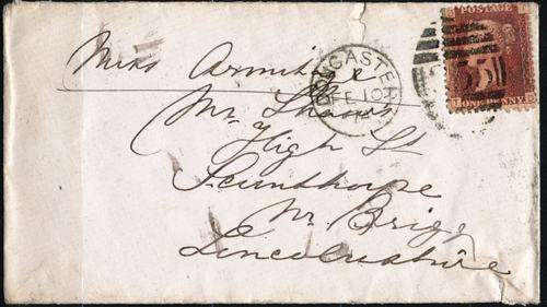 GB - QUEEN VICTORIA ON COVER!!! - ENVELOPE STAMPED DONCASTER 10 FEB 1874! PLATE 163 - 139 YRS OLD