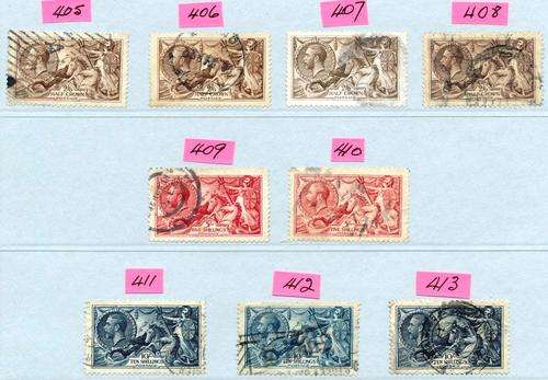 GB - KGV - BRILLIANT SEA HORSES - SUPERB CANCELS - FULL SET SG405-416 - READ BELOW