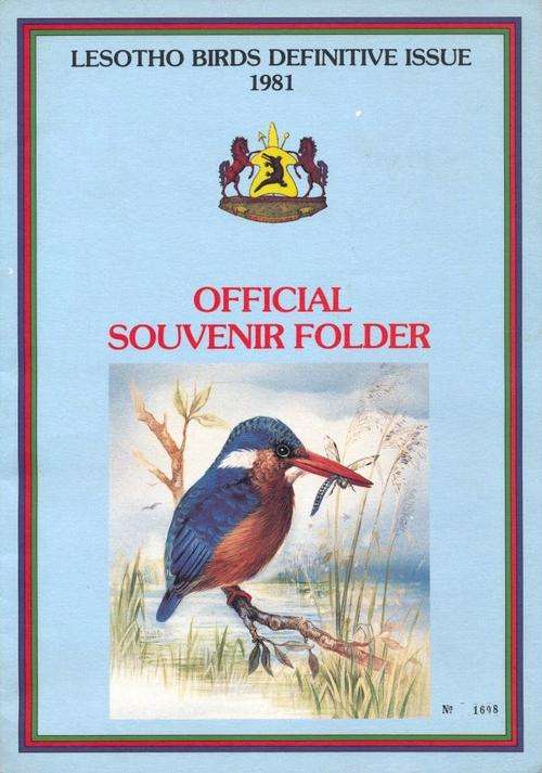 LESOTHO - 1981 FAMOUS BIRD DEFINITIVE - IN SPECIAL SOUVENIR FOLDER - VALUE = R 250.00++ (X)
