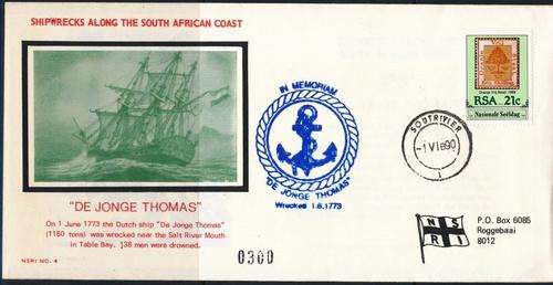 RSA - SHIPWRECKS ALONG SA COAST - "DE JONGE THOMAS" - 1773 - WRECKED SALT RIVER MOUTH - READ BELOW