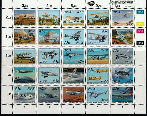 RSA - 1993 - AVIATION - FULL SHEET - UNMOUNTED MINT - CV = R 65.00 - VIEW BELOW