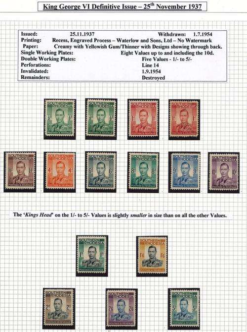 SOUTHERN RHODESIA - KGVI -1937 - DEFINITIVE SET - SUPERB UNMINT - READ BELOW - CV = R 1,460.00!